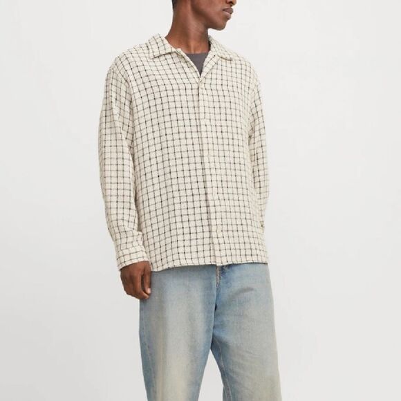 Jack&Jones Jorderek Houmd Tapestry WIDE FIT SHIRT Moonbeam L NWT in packaging - Picture 2 of 7